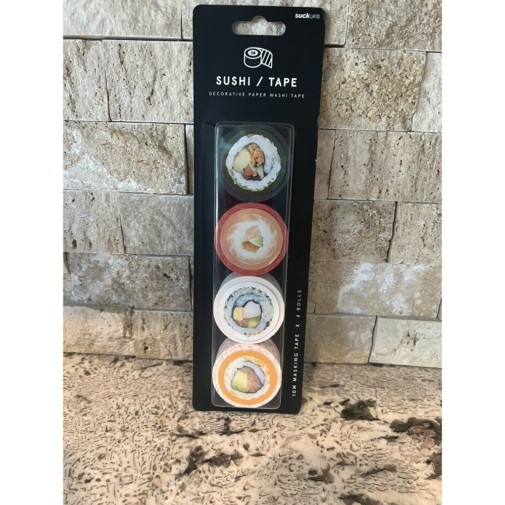 sushi salmon sea weed rice washi tape 4 rolls 32 ft each green